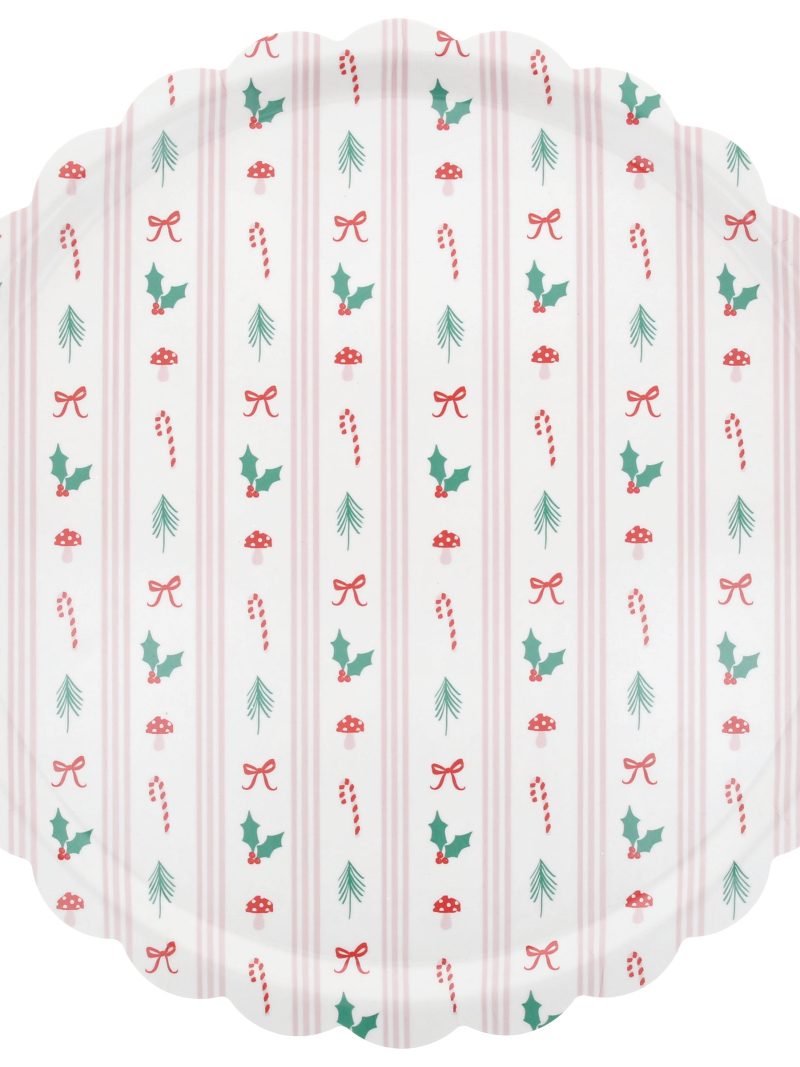 Festive Icon Stripes Large Tray